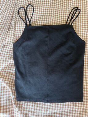 Women's Black Double Spaghetti-Strap Camisole